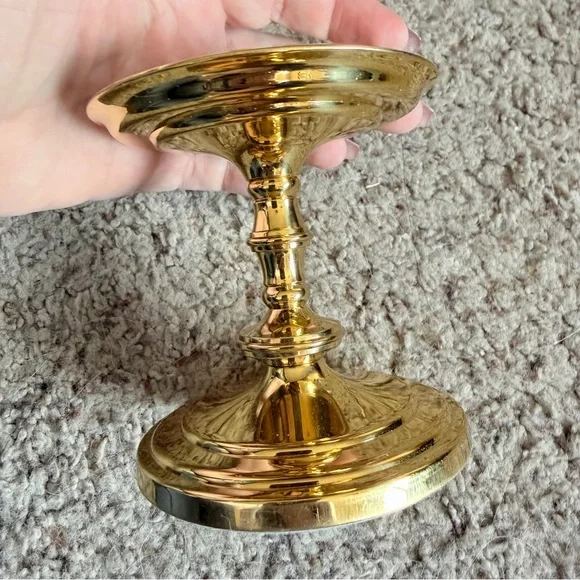 Vintage PartyLite Falmouth Brass Pillar Candle Holder with Original Box 10.1 cm - Picture 5 of 7